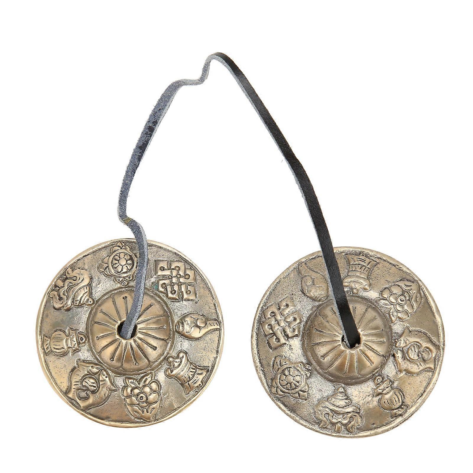 Tibetan Cymbals Auspicious Patterns Good Luck Powerful Sound Penetration Handcraft Tibetan Bells