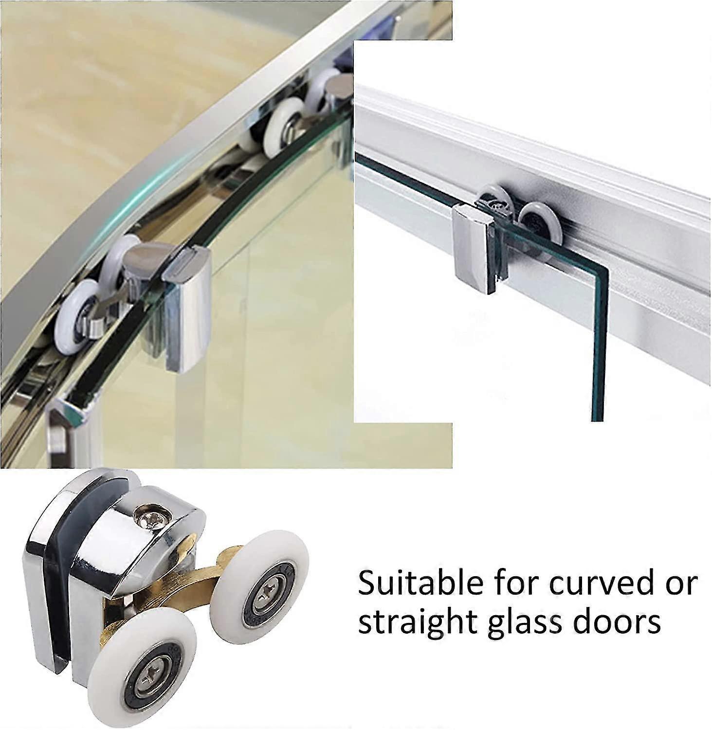 23mm Duschtürrollen, 4 Schiebe-Duschtürräder Ersatzrollen 2 oben und 2 unten