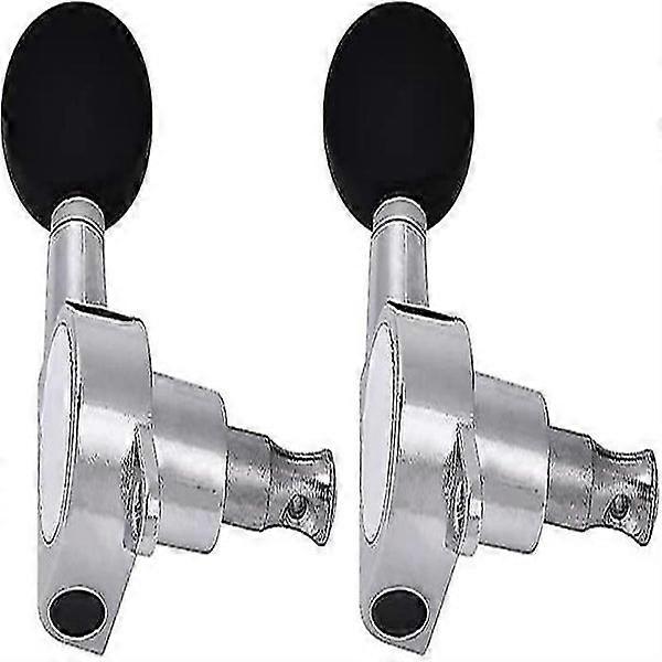 Sealed Zinc Alloy Guitar Tuning Machine Heads with Lock Knobs (Silver) (2)