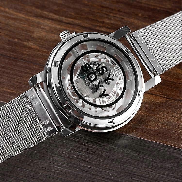 SOXY Fashion Business Skeleton Watch Men Engraving Hollow Quartz