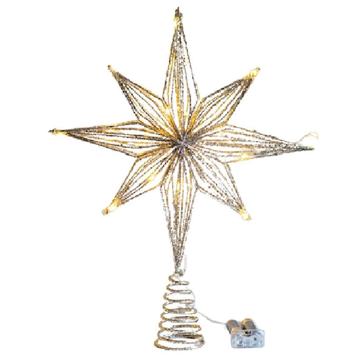 Christmas Tree Toppers Star LED Lamp Home Christmas Decorations for Tree Ornaments Eight-Pointed St