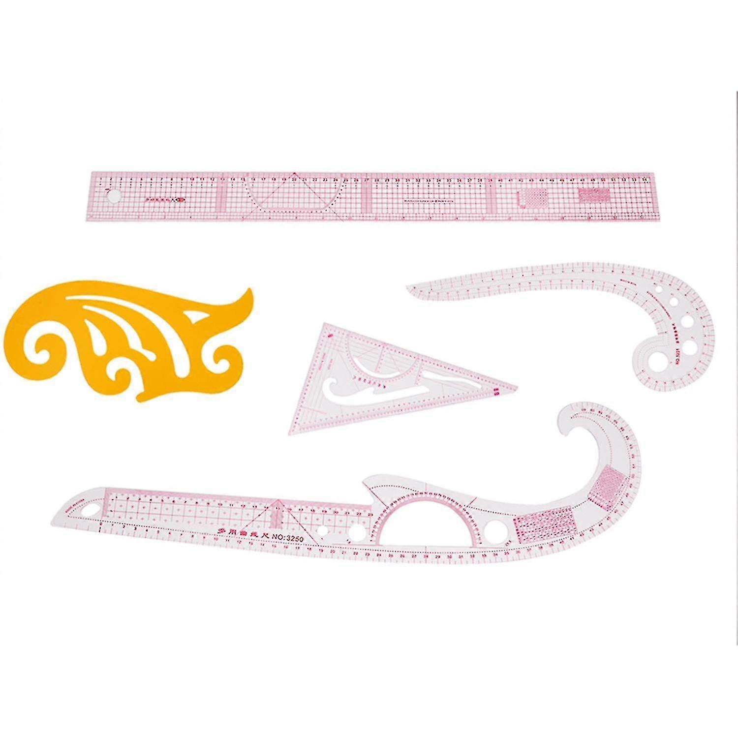 5pcs/set Styling Ruler French Curve Set Cutting Ruler Sewing Tool
