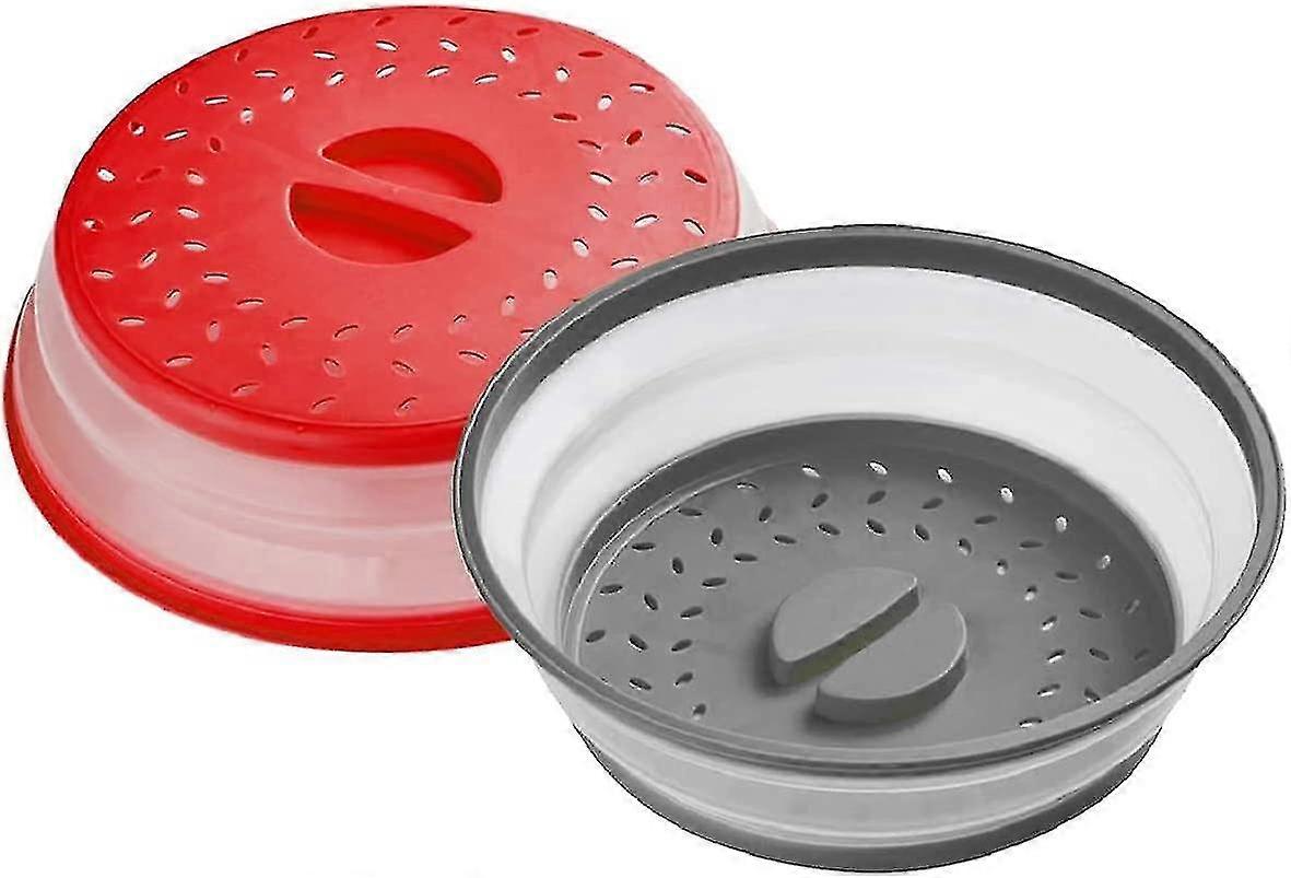 2 Pack Collapsible Microwave Splatter Cover, Microwave Cover For Food With Easy Grip Handle, Bpa-free