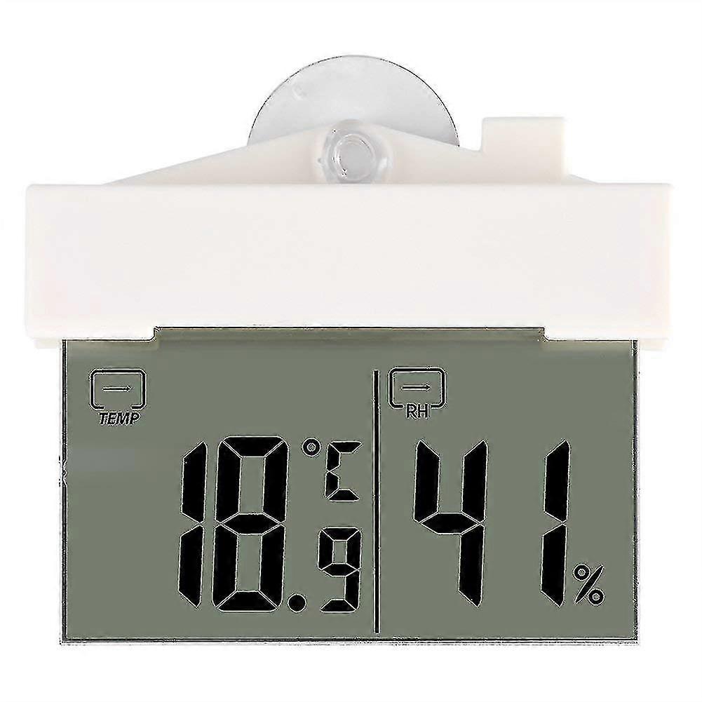 Digital Clock Thermometer Hydrometer Lcd Self Adhesive With Suction Cup Clock Window Wall