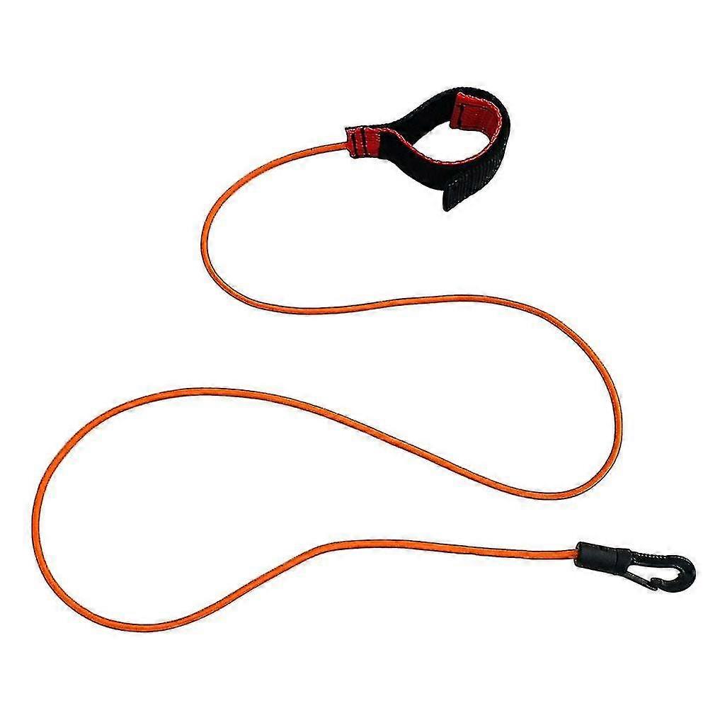 40" Elastic Kayak Canoe Paddle Leash Bungee Rope Fishing Rod Holder Lanyard Cord - Red Orange