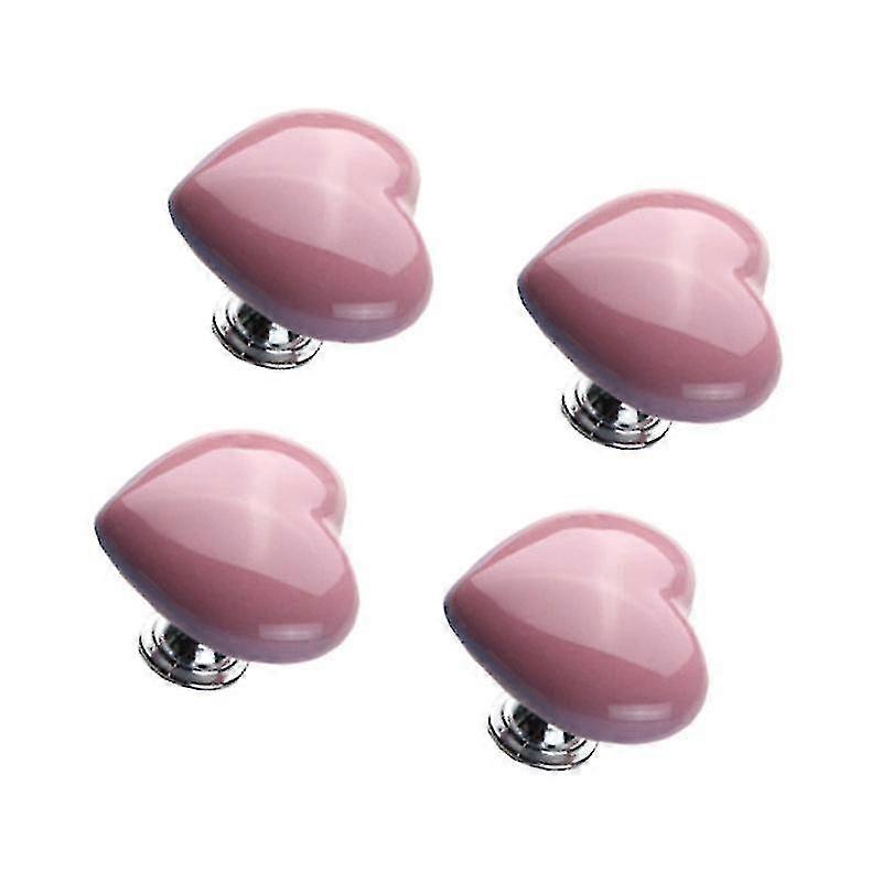 4pcs Heart Shape Knobs Ceramic Door Knobs Distinctive Pull Handle Furniture Door Knobs For Home Shop