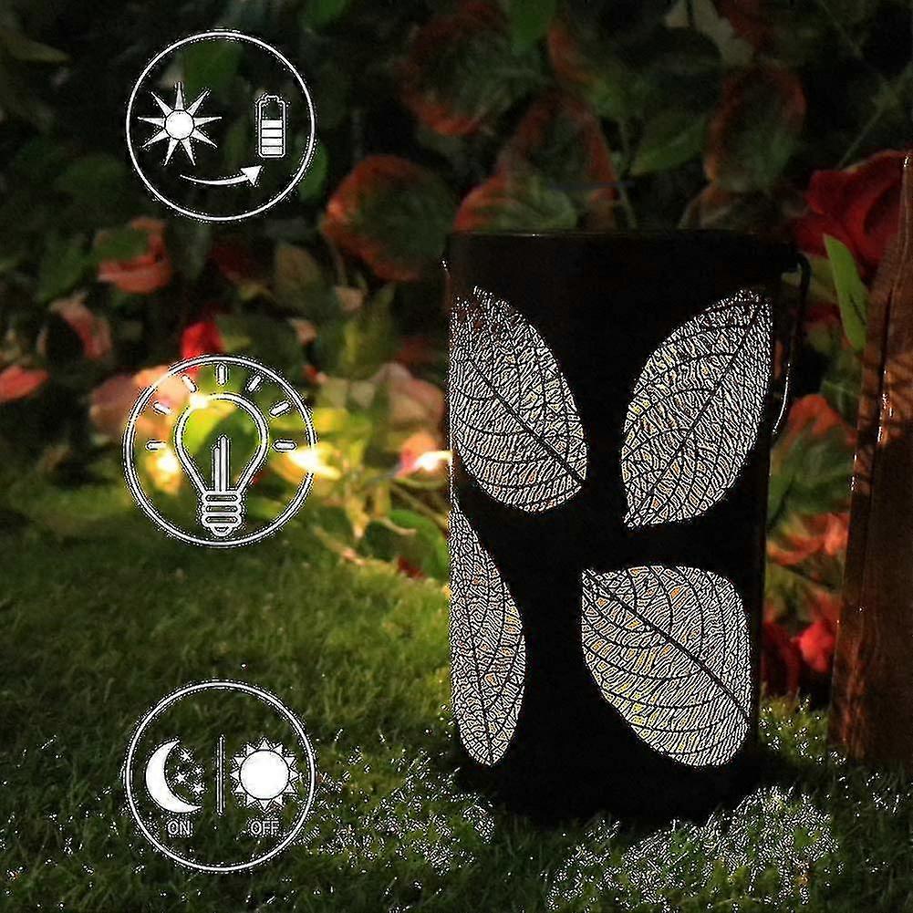 Solar Wrought Iron Leaf Light