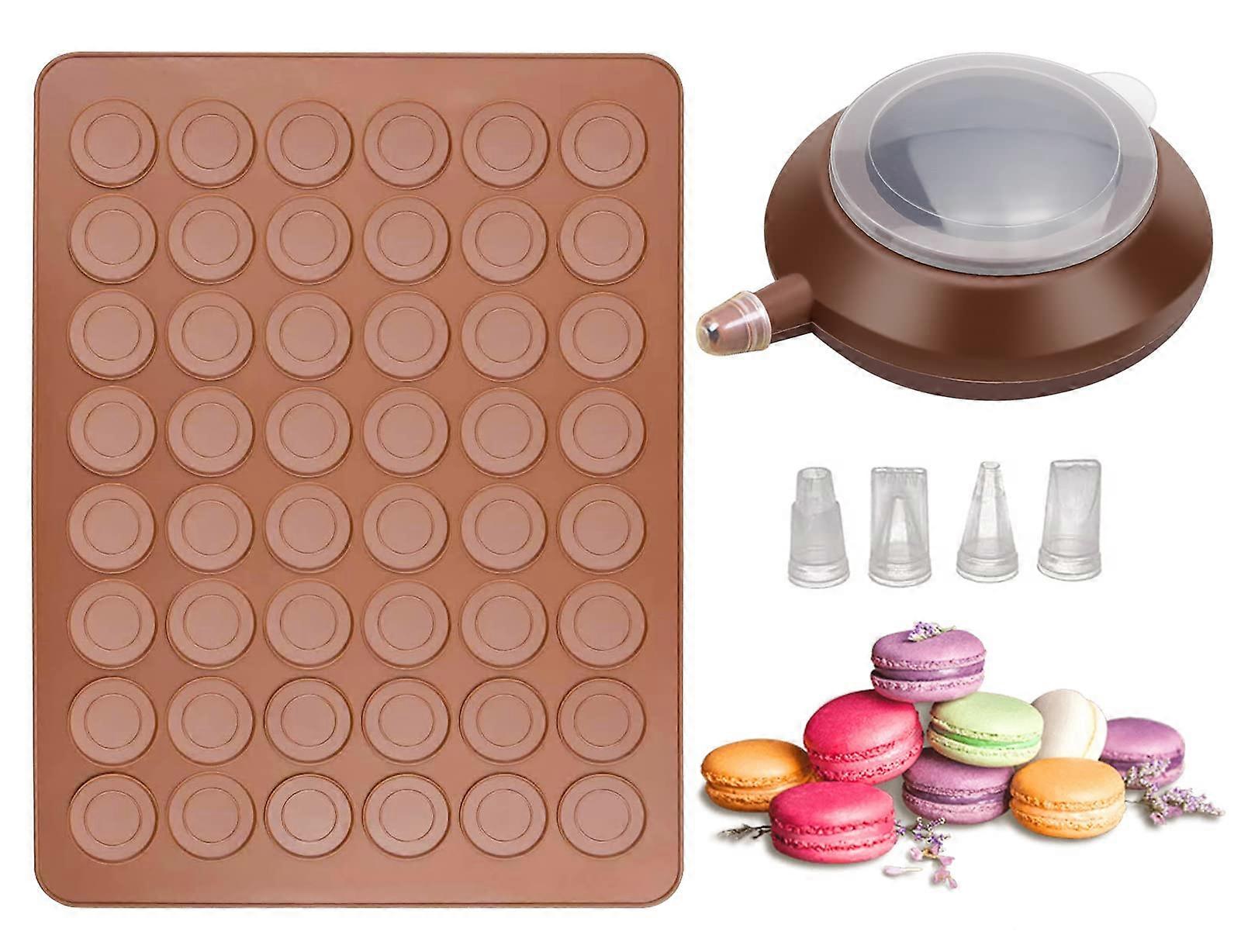 Silicone Macaron Baking Mat 48 Holes Capacity Macaron Non- Stick Baking Sheet Tray Macaron Making Set