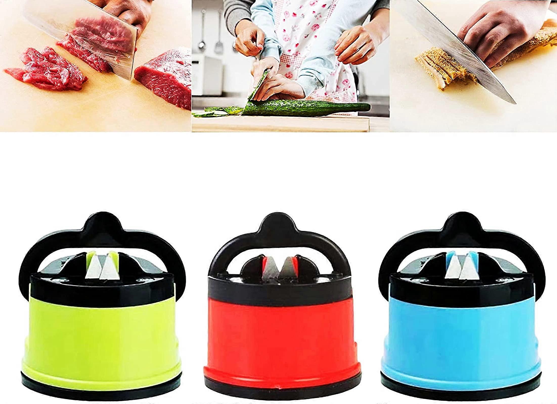 Suction Knife Sharpener Manual Sharpener Whetstone Whetstone Sharpener with Suction Cup for All Blade Types Random Color