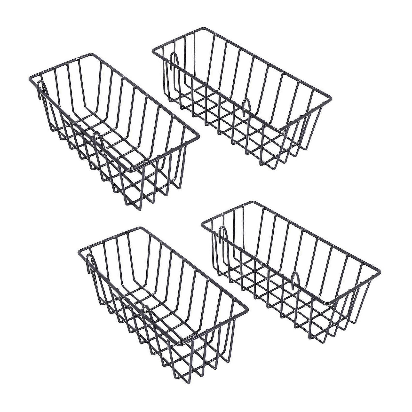 4 Pack Wall Grid Panel Hanging Wire Basket,grid Wall Storage Basket,wall Mount Baskets Display Shel
