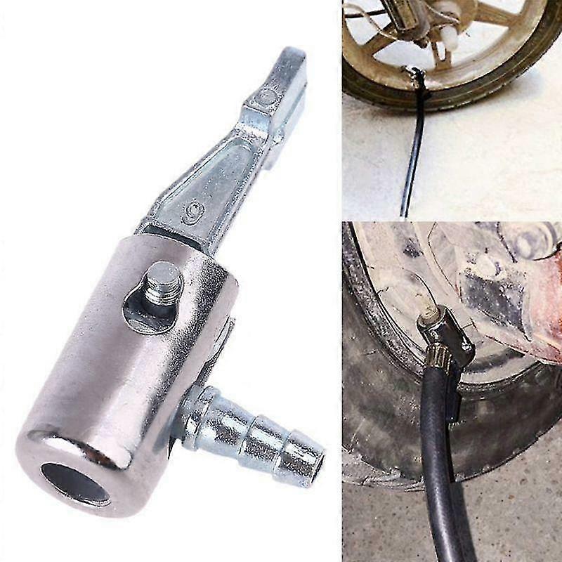 1/4\" Lock On Air Chuck Car Tire Inflator For Air Compressor With Barb Connector