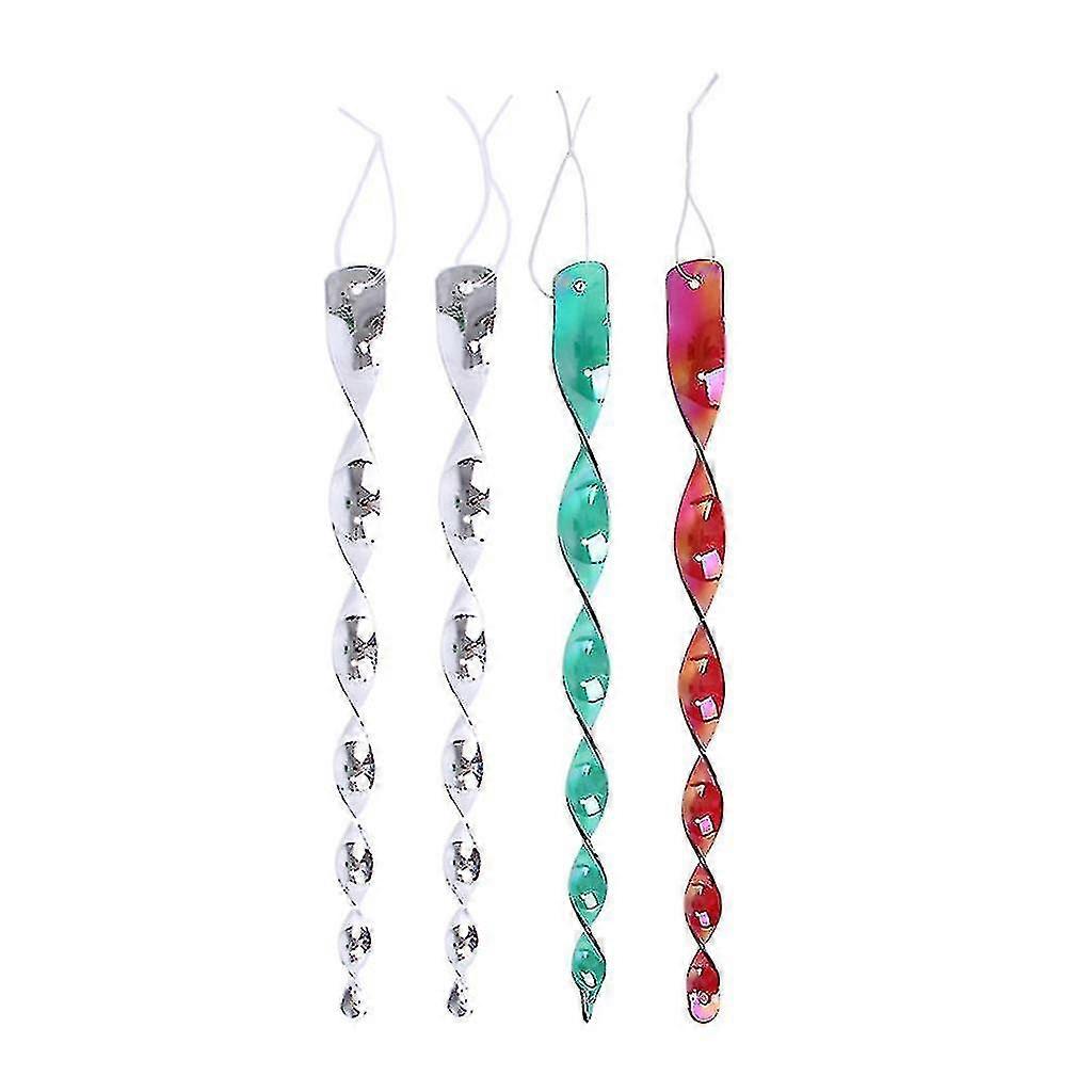 Ensemble de tiges réfléchissantes d’oiseaux Spirale suspendue Outil de bâtons efficace et attrayant (taille: 4 couleurs mélangées)
