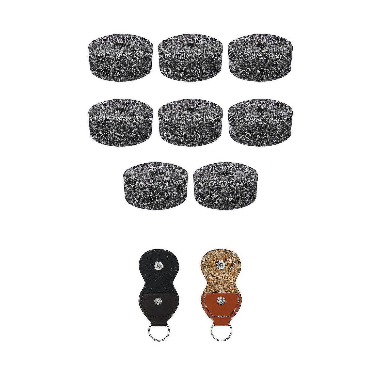 Round Grey Cymbal Stand Felt Washer Replacement Compatible With Drum Set Of 8