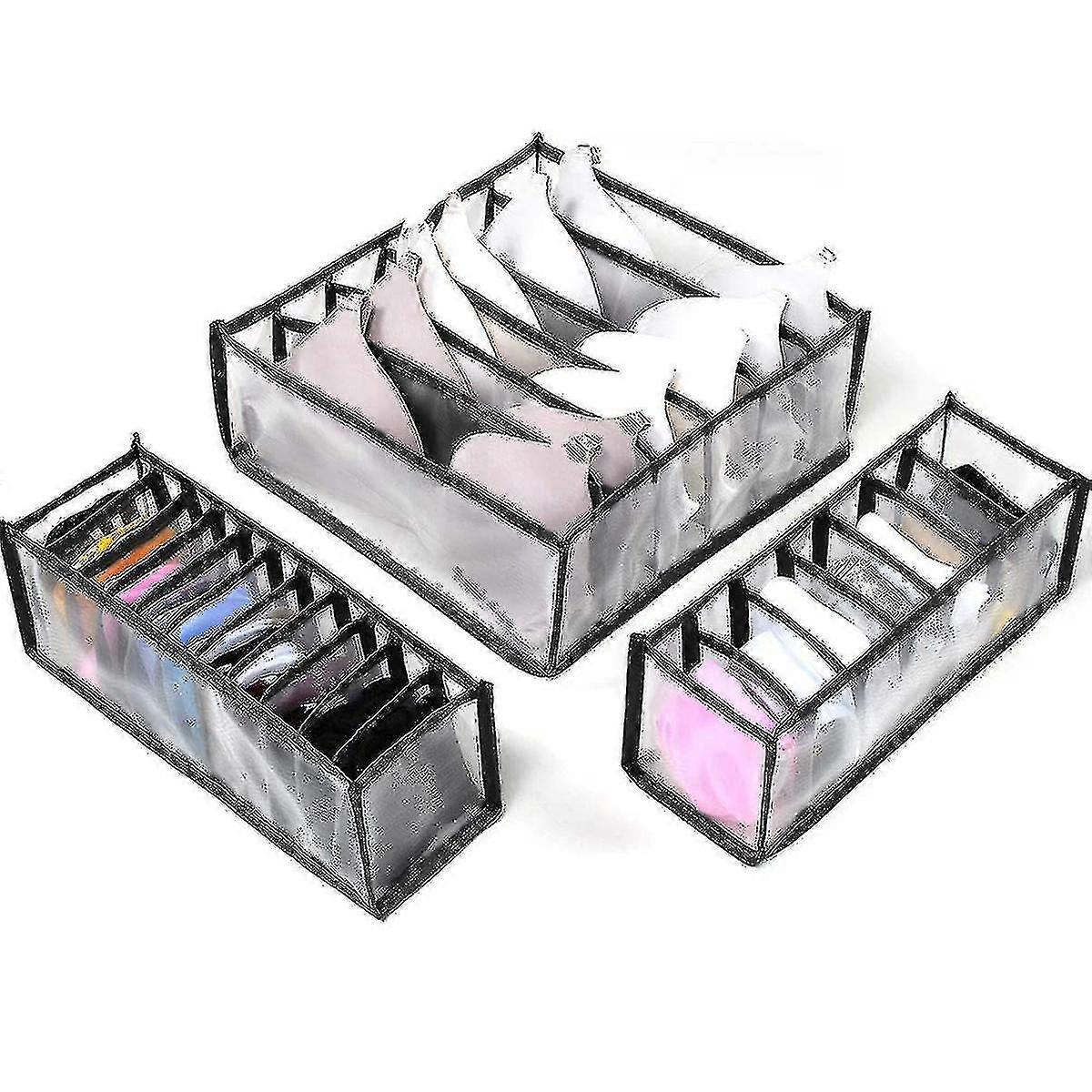 Underwear Organizer Drawer Divider,set Of 3 Includes 6+7+11 Cell