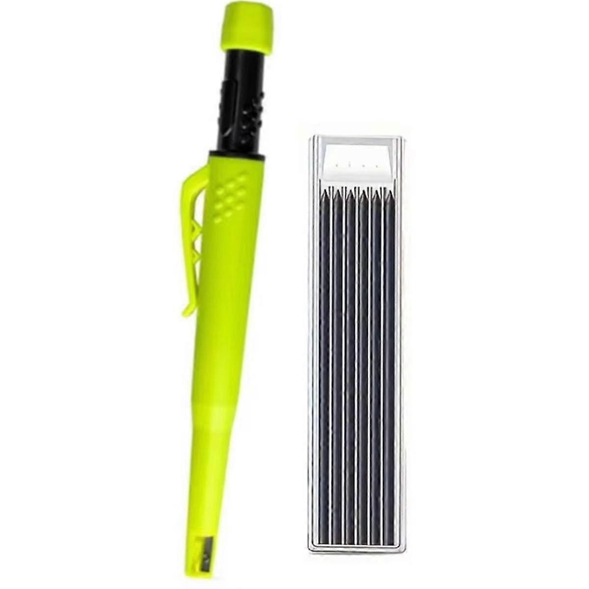 Solid Carpenter Pencil Set 2.8mm Deep Hole Mechanical Pencil Marker with Built in Sharpener for Car