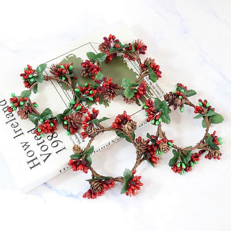 Christmas Theme Candlestick Wreath Decor