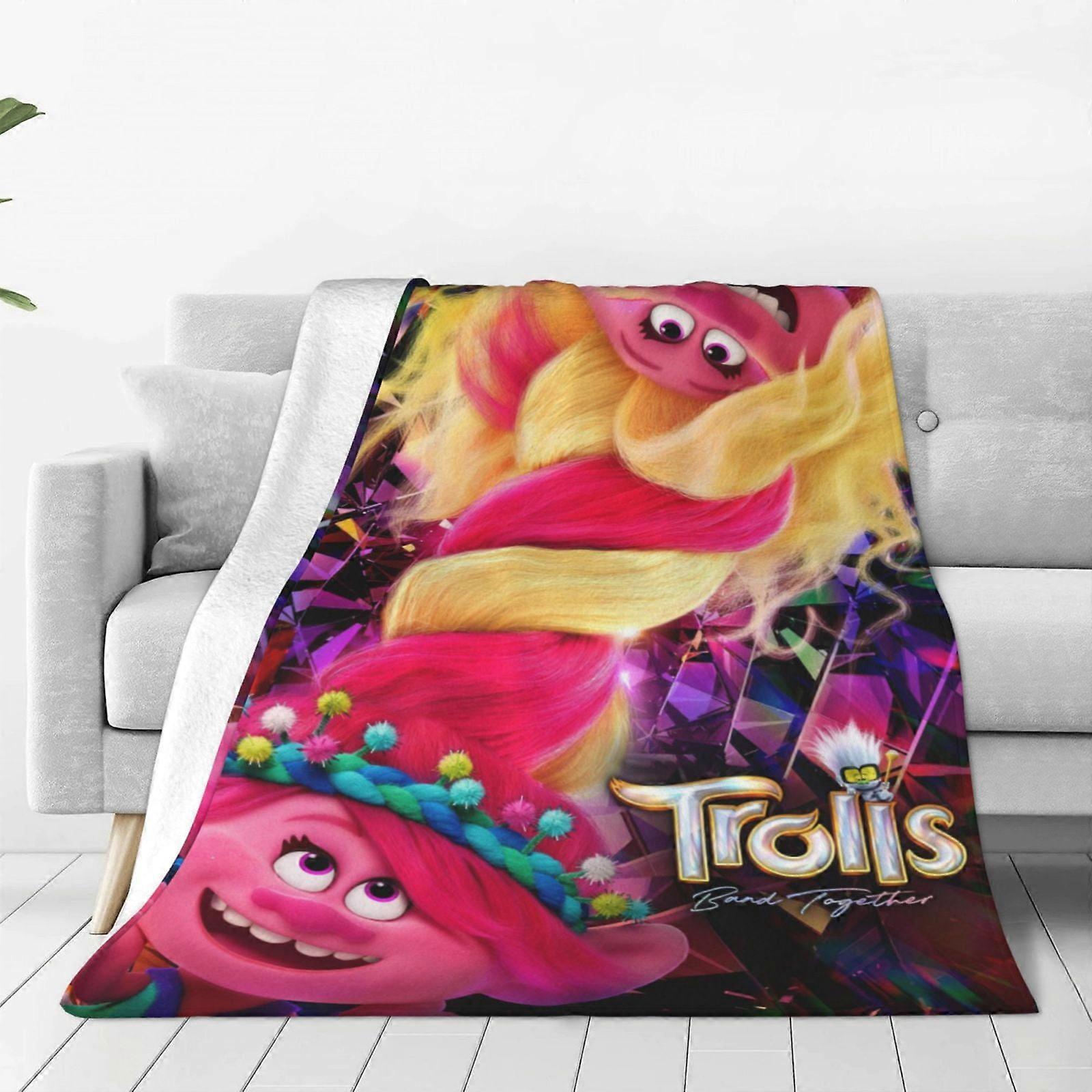 Trolls Band Together Fleece Blanket Black Throw Blankets Soft Cozy