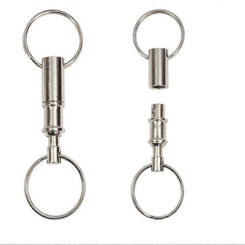 5pcs Quick Release Detachable Pull Apart Key Rings Keychains,Double Spring Split Snap Seperate Chain Lock holder Convenient Accessory Gift