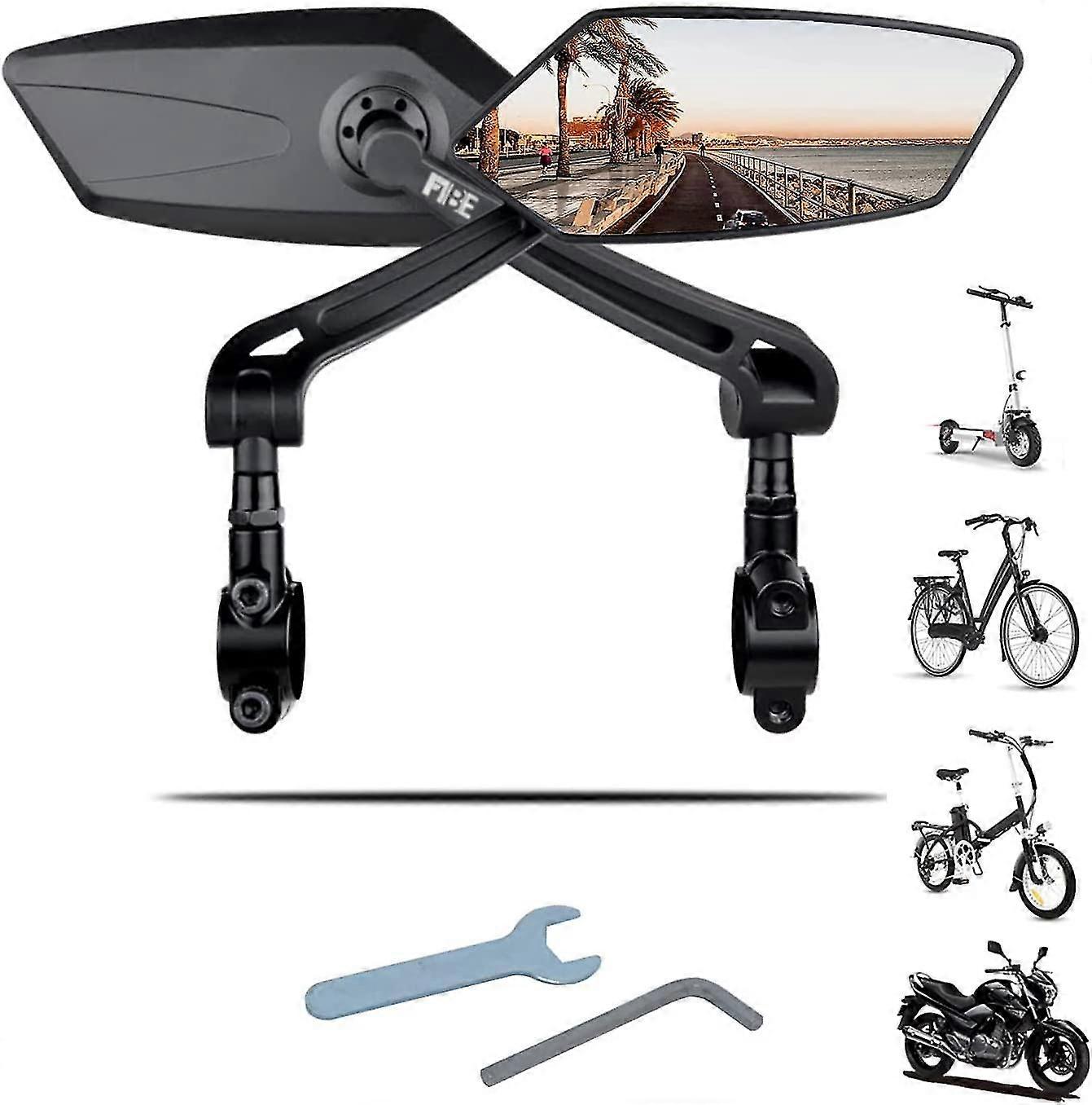 2 Pieces Of Bicycle Mirrors Bicycle Scooter Motorcycle | Compatible With All Models Adjustable 360 Rotation Drive Safely Through