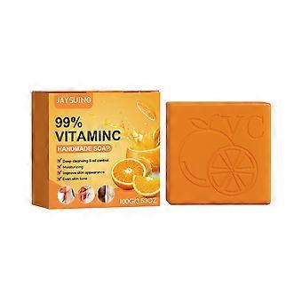 Orange Vitamin C Handmade Soap, Natural Organic Soap with 99% Vitamin C, 100g, Exfoliating and moisturizing, for face and body.