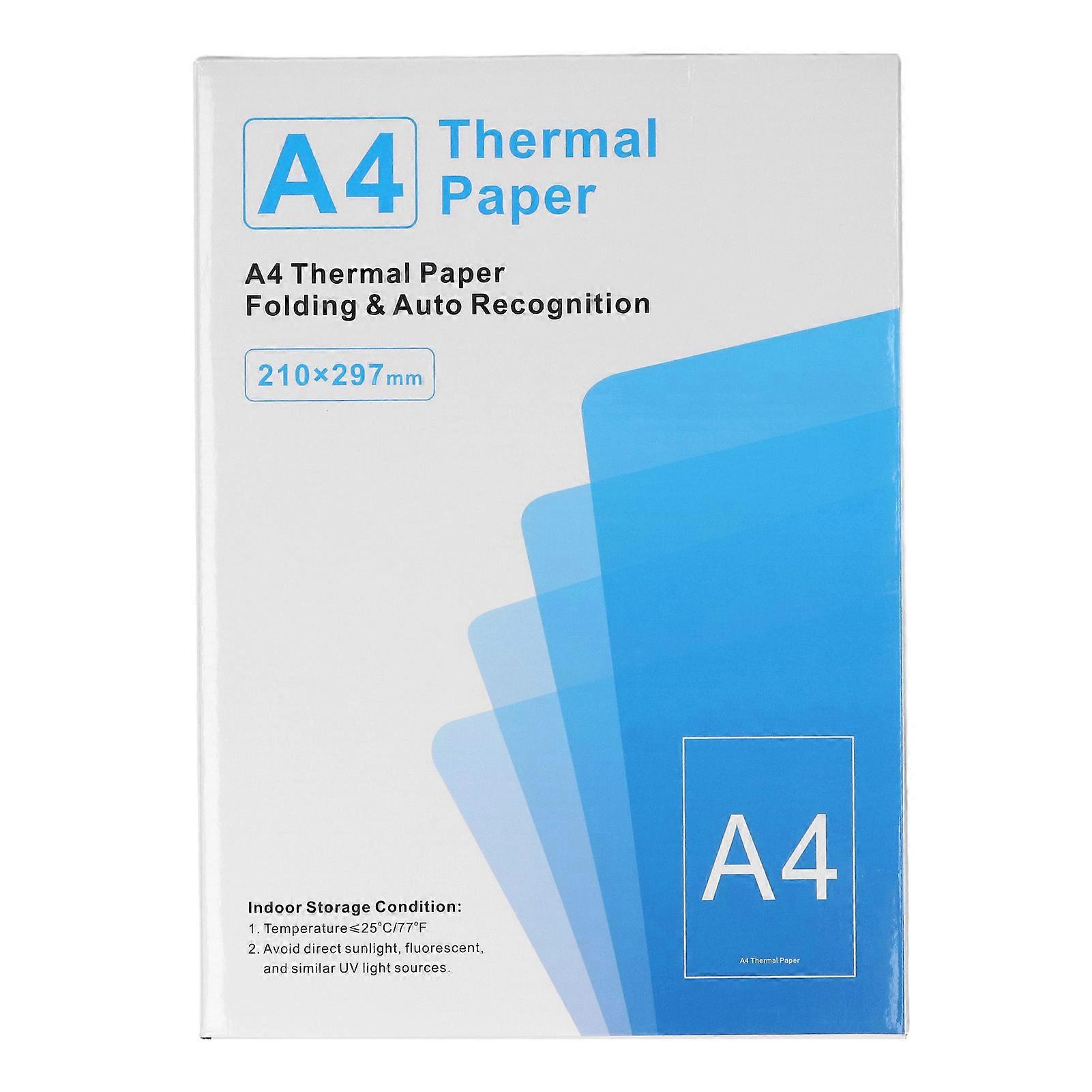 100 Sheets A4 Thermal Printing Paper for Portable Printer Quick Dry Compatibility Inkless Multifunctional Folded Thermal Paper 210 X 297mm