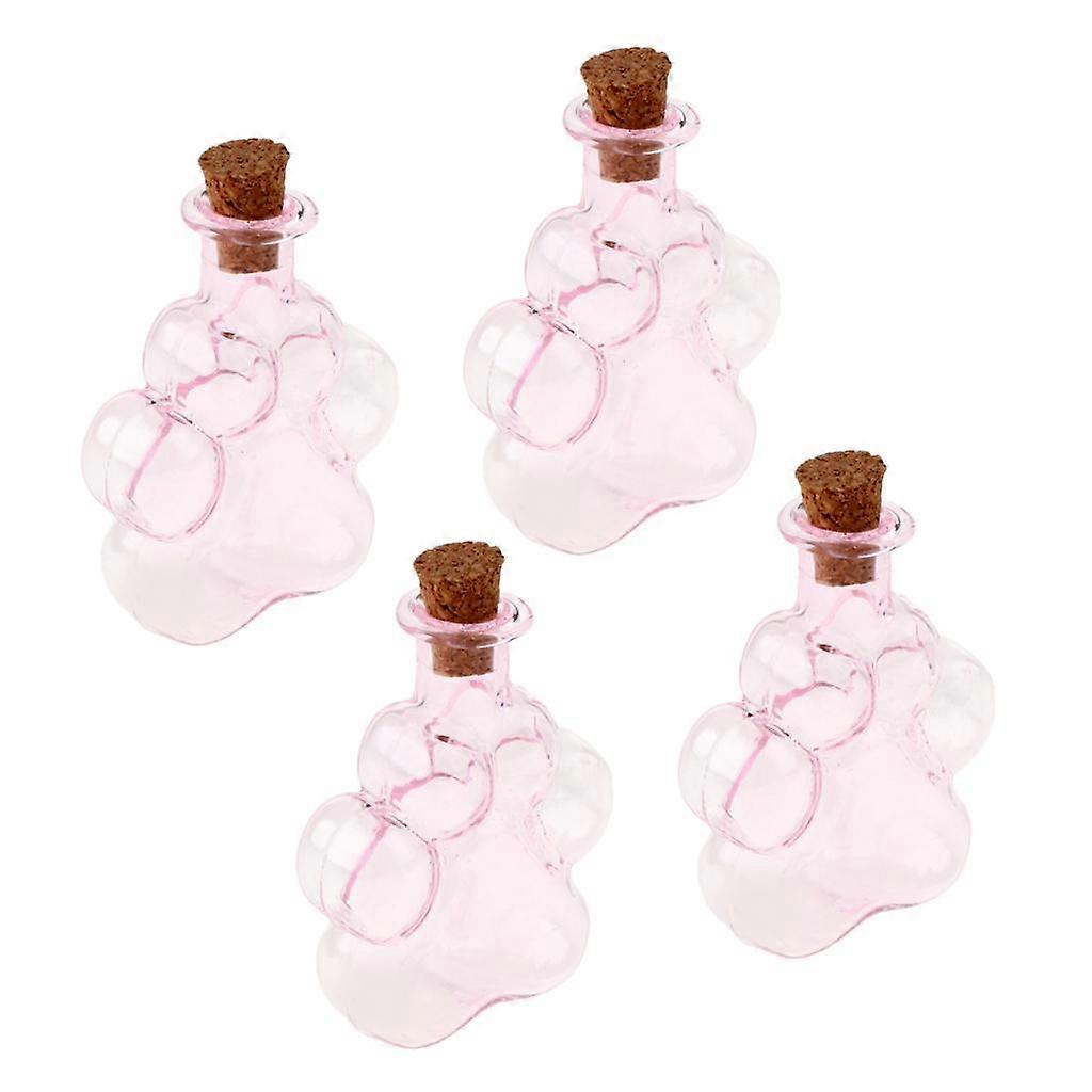 2x 4 Pieces Small Glass Vial Bottles with Cork Message Jars Mini
