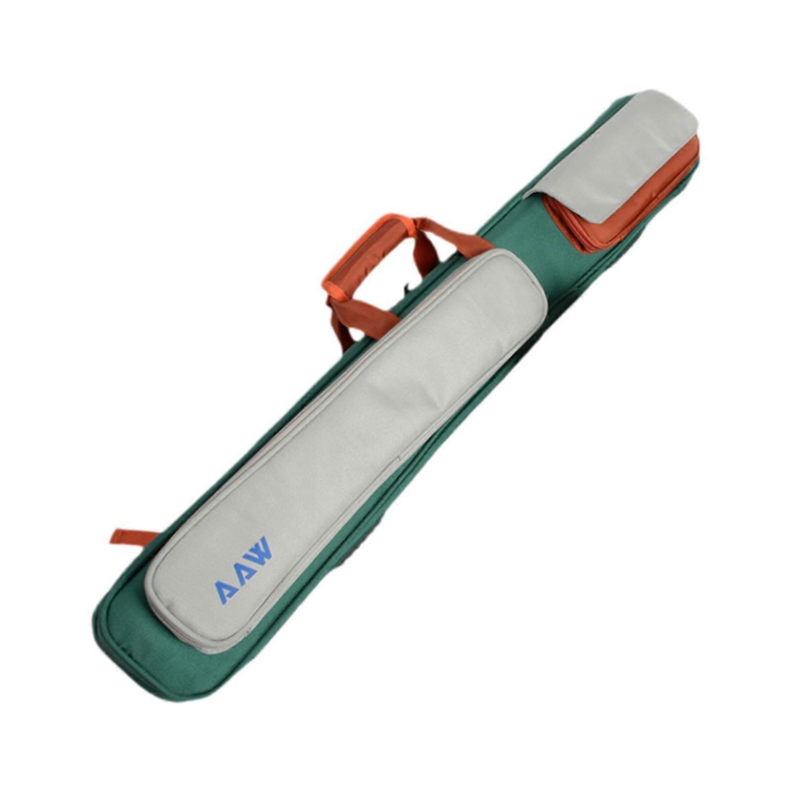 Billard Cue Case 1/2 Jointed Cue Case Pochette de rangement Portable Vert Gris