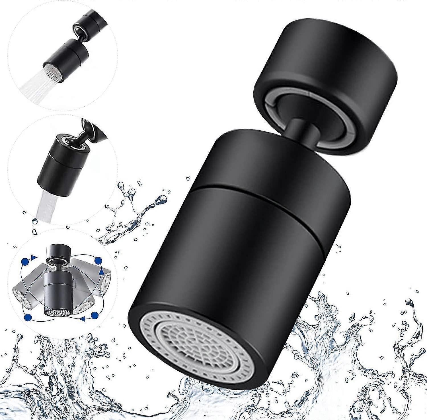 Aeratore del rubinetto di buon auspicio, 360 gradi girevole-2 modalità regolabile rubinetto cucina filtro bubbler per cucina bagno, con adattatore 24mm filettatura esterna-2
