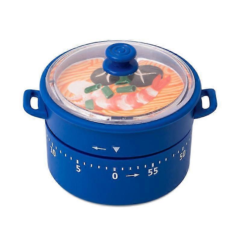Pot Shaped Kitchen Timer 60 Minutes Mechanical Wind-Up Time Manager Countdown Reminder Bell Studying Helper Cooking Tool