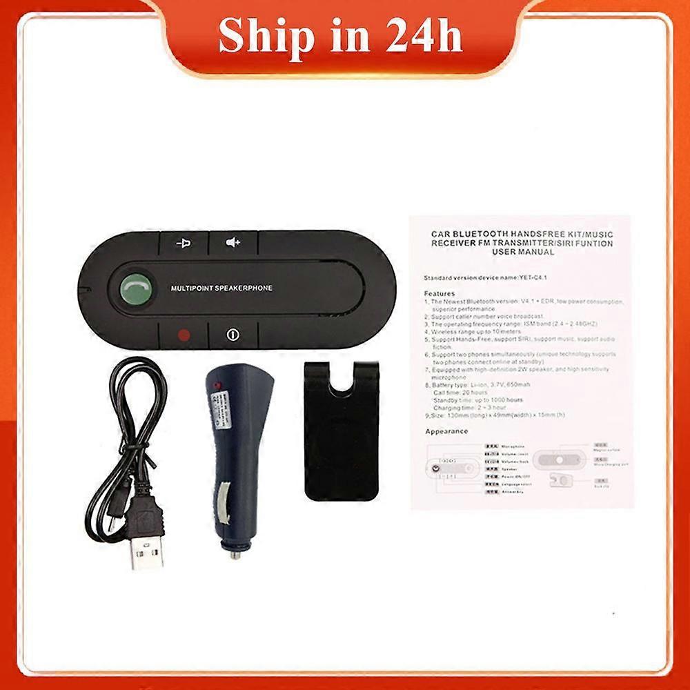 Multipoint Speakerphone 4.1+EDR Wireless Bluetooth-compatible Handsfree Car Kit MP3 Music Player for IPhone Android Dropship Hot