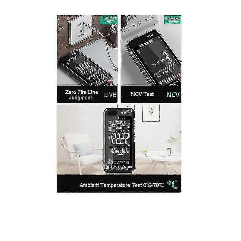 Smart Anti-burn Multimeter Digital Ac Dc Current Voltage Temp Capacitance Auto Range Ohm Ncv Multim PXCL