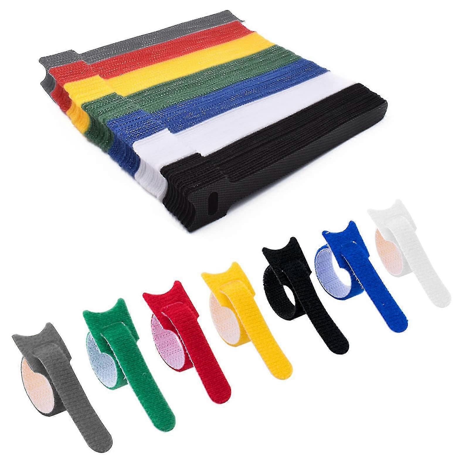 154 Pcs Cable Ties, Reusable Cable Tidy Adjustable Releasable Hook And Loop Cable Straps Wraps, Fastening Cable Ties-YGWL