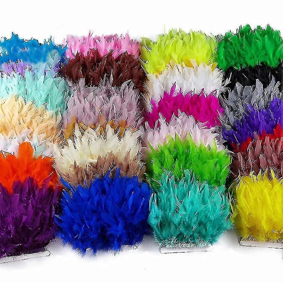 1m Φυσική Τουρκία Φτερά Trim Diy Γάμος Marabou Φτερό Κορδέλα Χειροτεχνία Ράψιμο Ρούχα Κόμμα Δαμάσκηνο