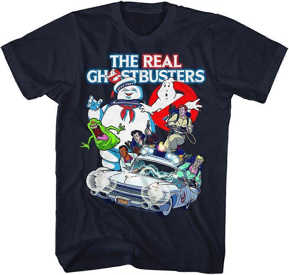 The Real Ghostbusters T-Shirt Collage Navy Tee