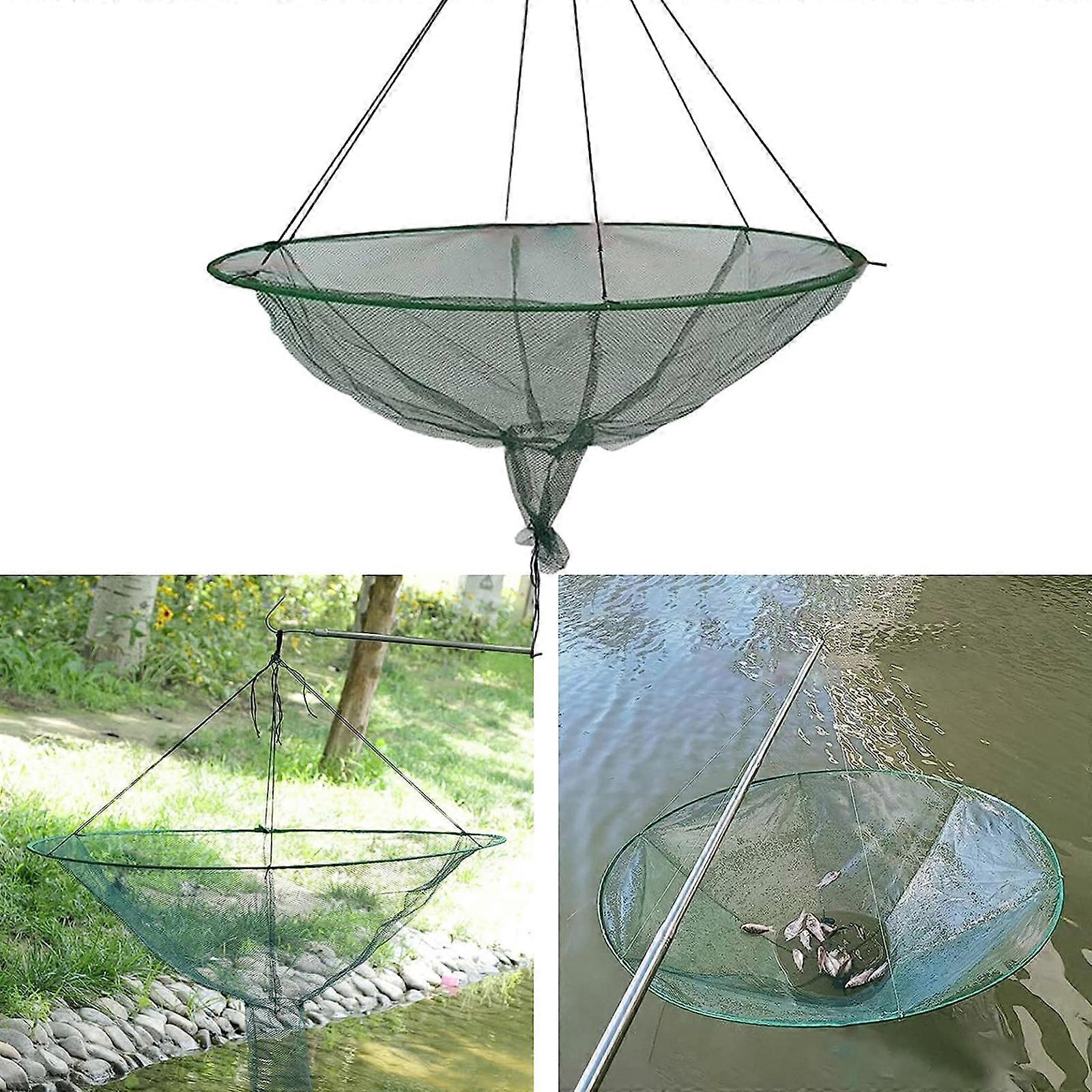 Foldable Fishing Net Portable Prawn Baits Crab Shrimp Net Drop Landing Fishing Pier Harbours Pond Hand Net ,100% New