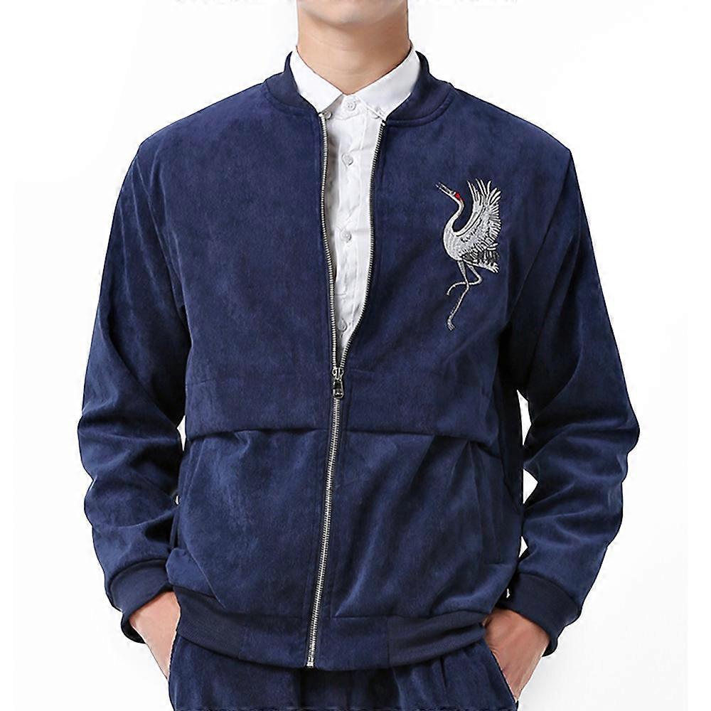 Man Kofta Broderad Kappa Jacka Kostym