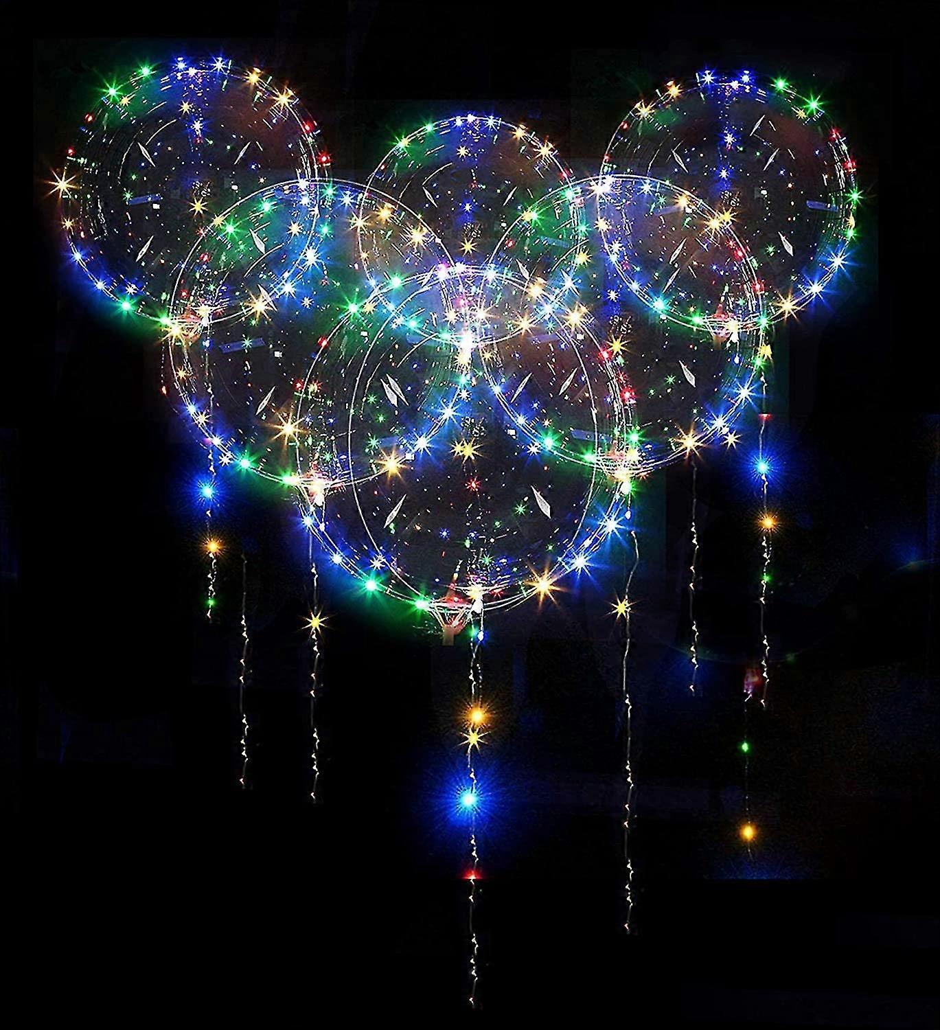 20 قطعة بالونات Led مضيئة بالبالونات، بالونات هيليوم ملونة