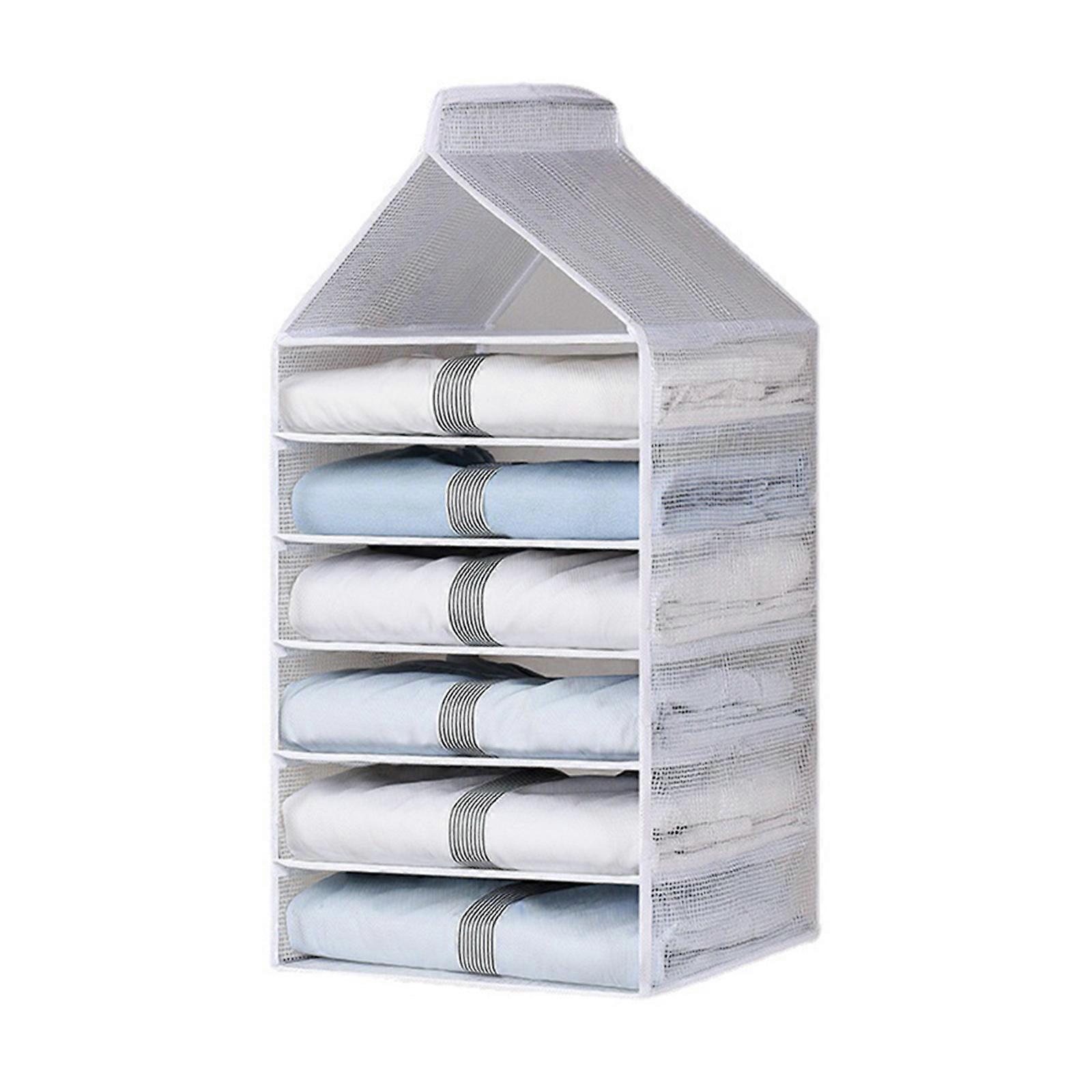 6/9/12 Grids Folding Wardrobe Storage Space Saving Durable Hanging Closet Organizer