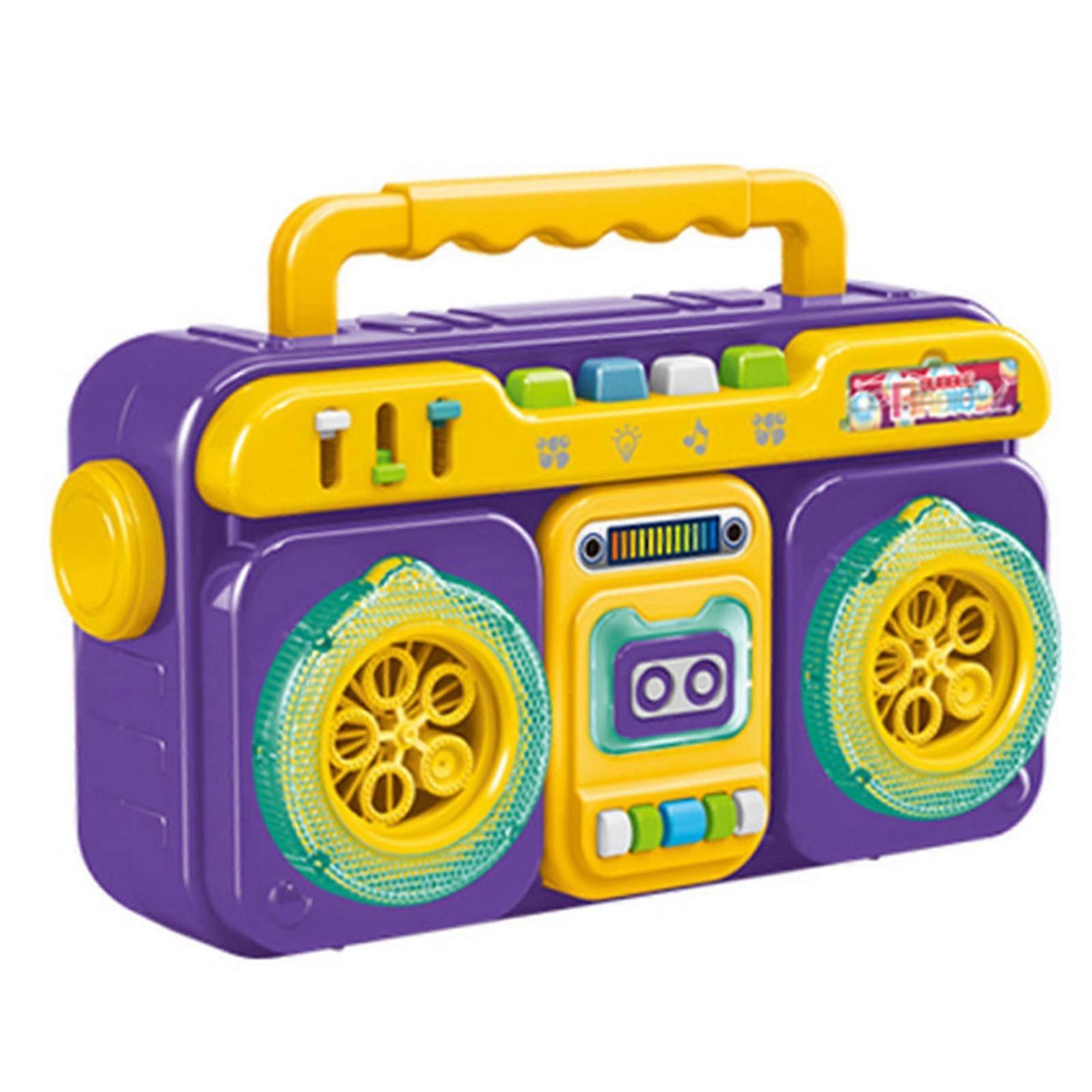 Bubble Machine with Light & Music Vintage Tape-Recorder Shaped Bubble Blower