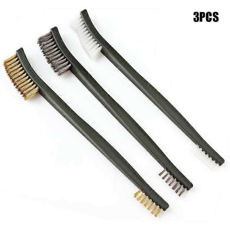 Dww-Three-Piece Mini Wire Brush Set, Dual Head Brush Combo