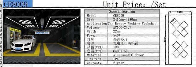 GE8088 Led Hexagonal Light Ceiling Lamp for Detailing Auto Car Body Repair Workshop