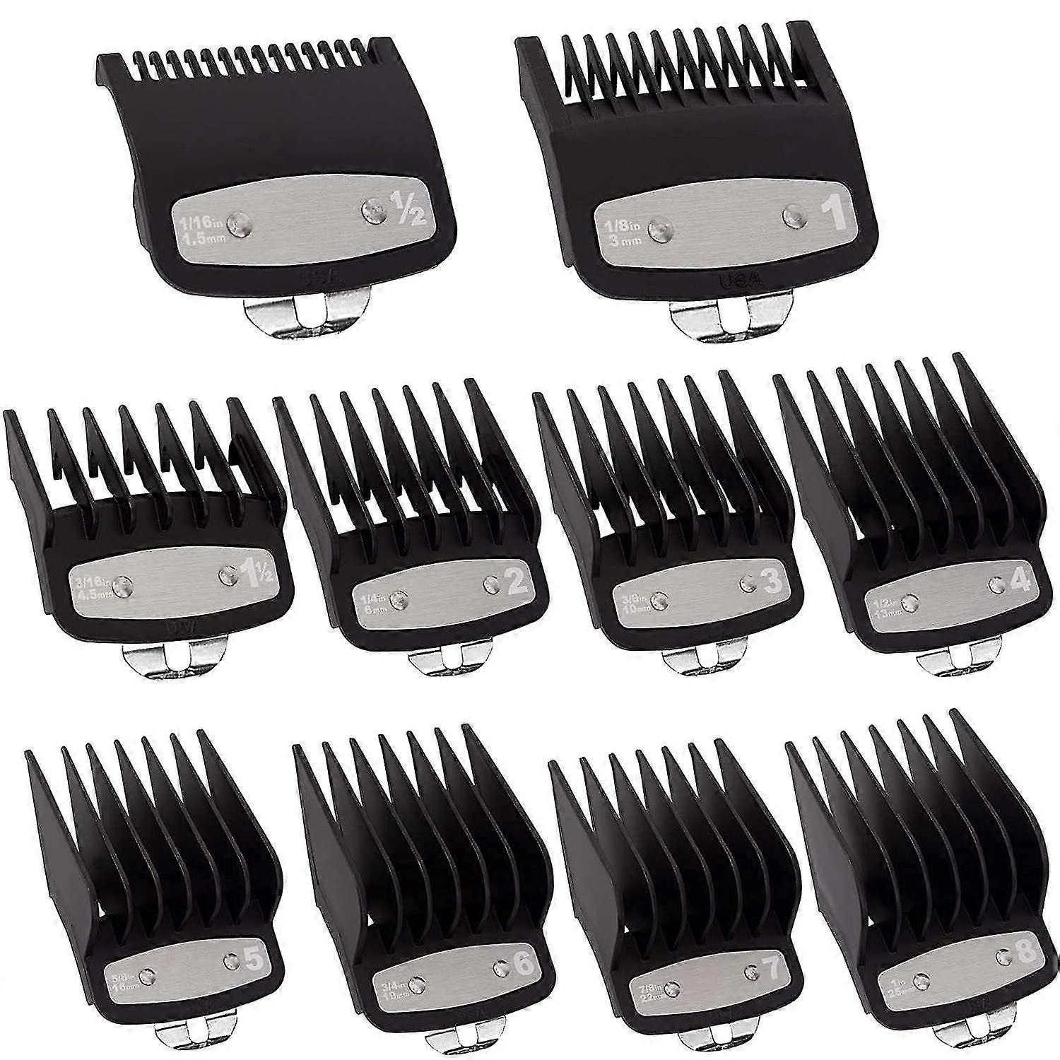 Clipper Guards Cutting Guides For Wahl Clipper With Metal Clip(pack Of 10)