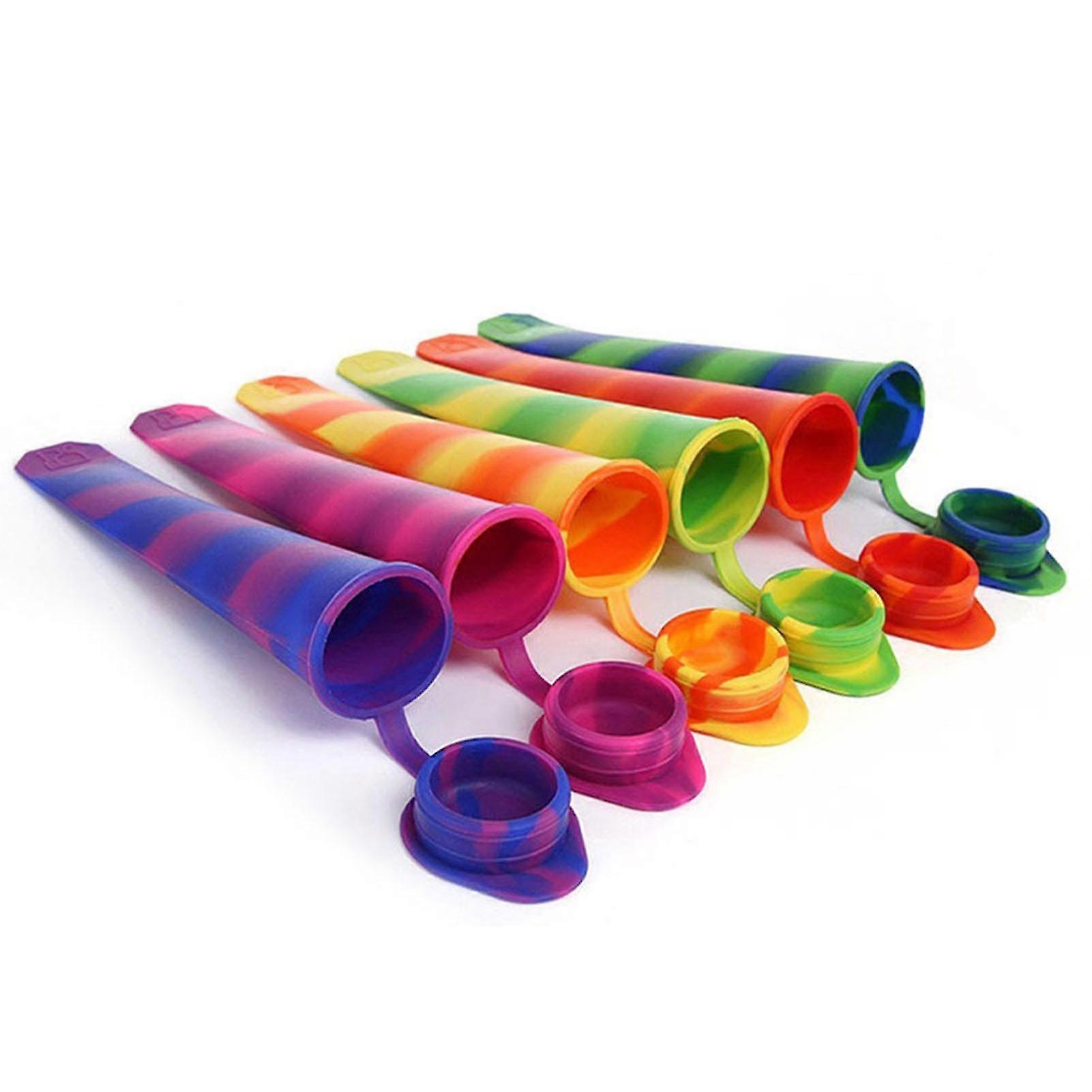 Popsicles Stencil Reusable Multi-Colored Diy Jelly Popsicle Maker With LidColorful6Pcs 
