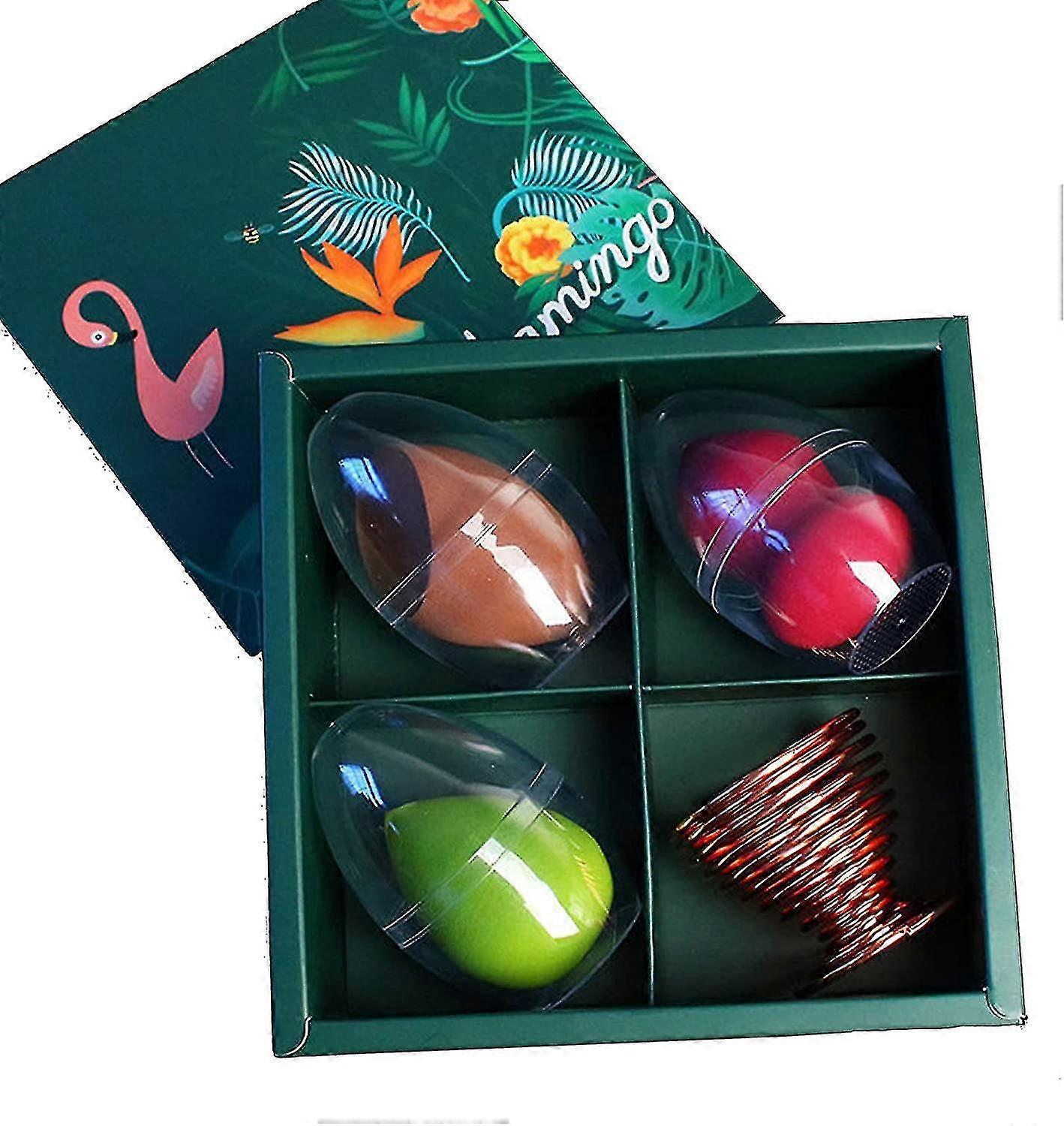 3 Pcs Beauty Makeup Sponge Set, Multi Color Blender, Flawless Coverage Sponges