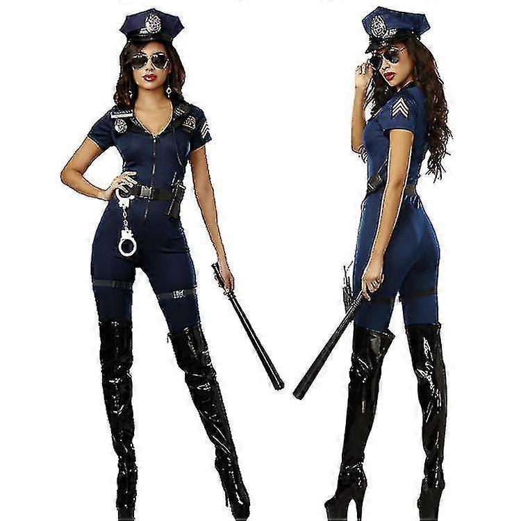 British Police Lady Costume Black Adult