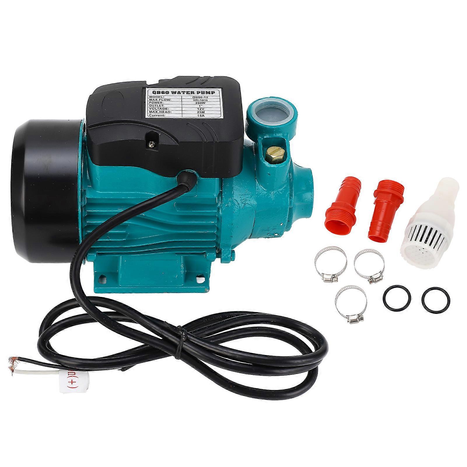 Solar DC Vortex Pump 200W 3200RPM 35LPM Large Flow 25m High Lift Vortex Self Priming Pump DC12V 15A