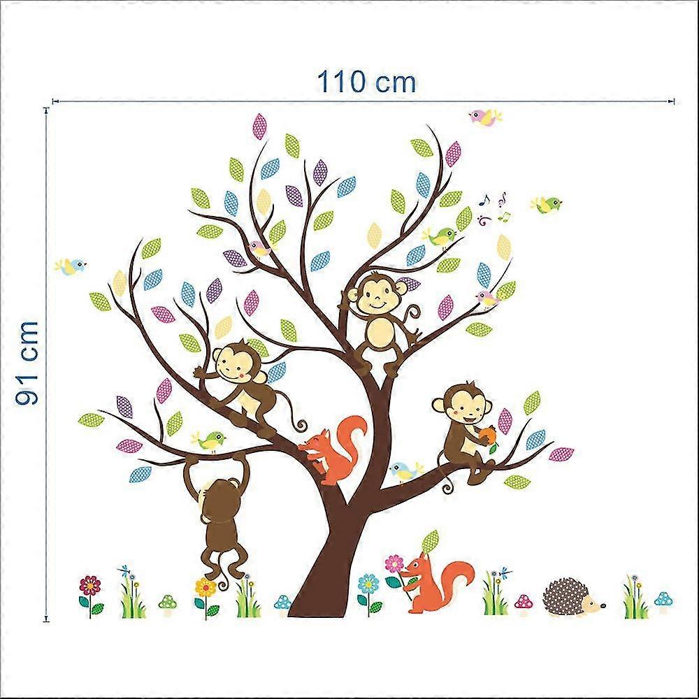 Monkey Animals Tree Mural Wall Decal Sticker