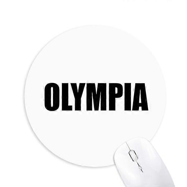 Olympia Greece City Name Round Non-Slip Rubber Mousepad Game Office Mouse Pad