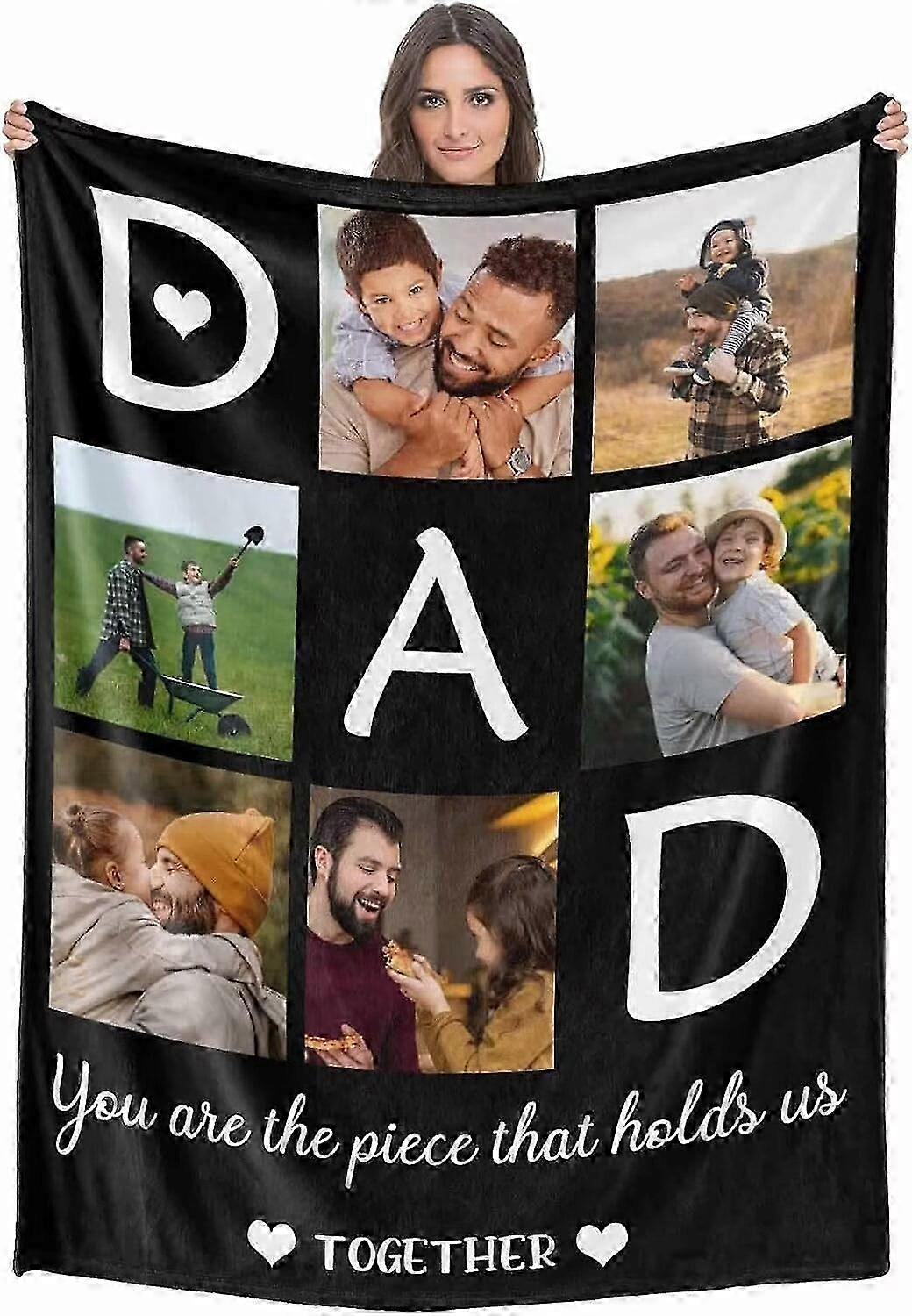 t2676 Cobertor Personalizado Pai Cobertores com Texto Personalizado Amor Pai Fotos Cobertor com Imagem Personalizado Father&#x s Day Birthda Cobertor bn2676