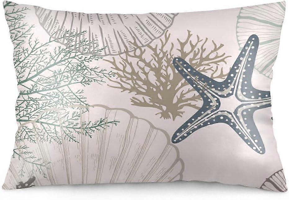 أكياس وسادة المرجان حجم الملك 20x36 بوصة زخرفية الصيف الوسائد الساحلية المحيط صدف نجم البحر شاطئ سرير وسادة يغطي حامي وسادة لينة